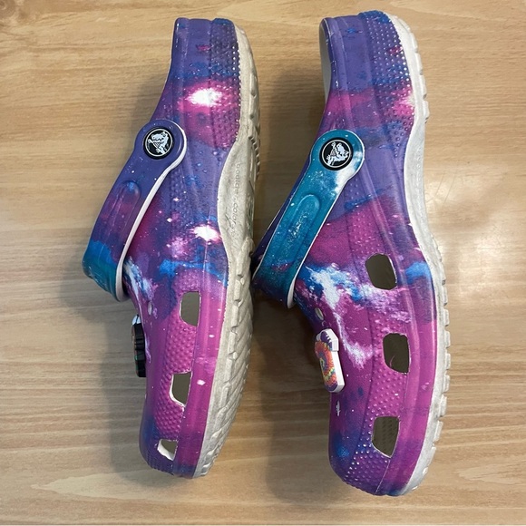 CROCS Cosmic Purple, white and Blue with Jibbitz Unisex - Picture 3 of 8